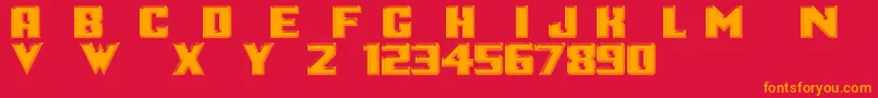 Logotronik Font – Orange Fonts on Red Background