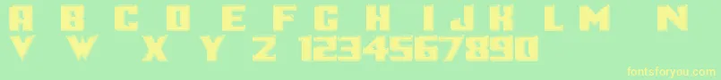 Logotronik Font – Yellow Fonts on Green Background