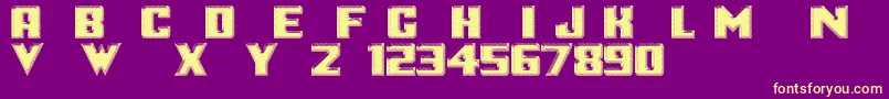 Logotronik Font – Yellow Fonts on Purple Background