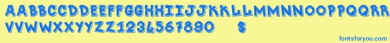 ShoesCenter Font – Blue Fonts on Yellow Background