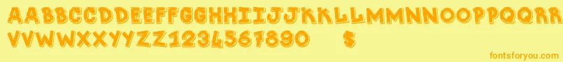 ShoesCenter Font – Orange Fonts on Yellow Background