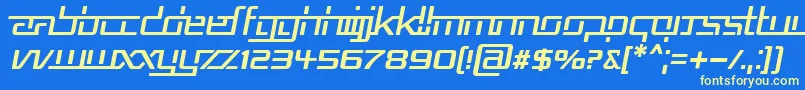 Repub5i-Schriftart – Gelbe Schriften auf blauem Hintergrund