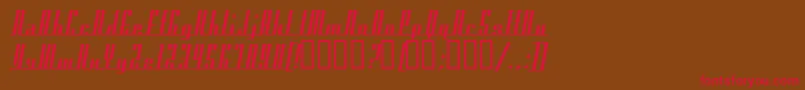 フォントAmericanaDreams – 赤い文字が茶色の背景にあります。