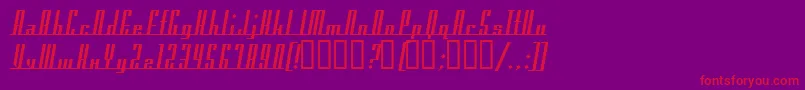 フォントAmericanaDreams – 紫の背景に赤い文字
