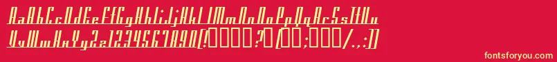 フォントAmericanaDreams – 黄色の文字、赤い背景