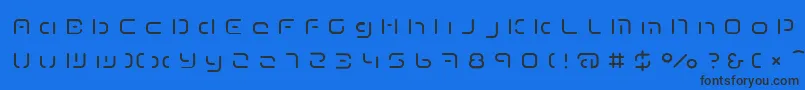 TermRegeee-Schriftart – Schwarze Schriften auf blauem Hintergrund
