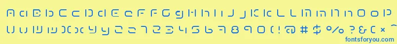 フォントTermRegeee – 青い文字が黄色の背景にあります。