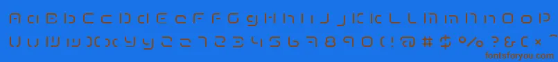 TermRegeee-Schriftart – Braune Schriften auf blauem Hintergrund