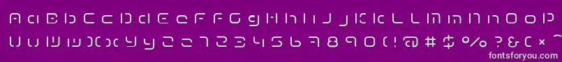 フォントTermRegeee – 紫の背景に緑のフォント