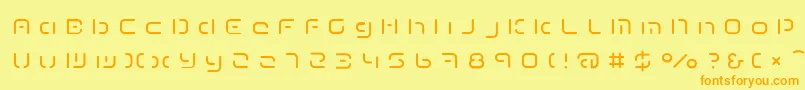TermRegeee-Schriftart – Orangefarbene Schriften auf gelbem Hintergrund