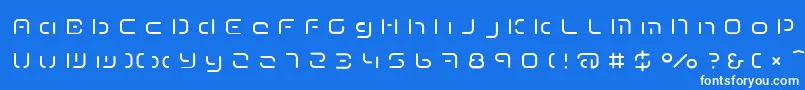 TermRegeee-Schriftart – Weiße Schriften auf blauem Hintergrund