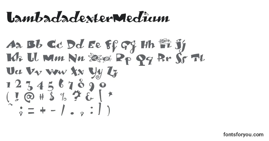 Schriftart LambadadexterMedium – Alphabet, Zahlen, spezielle Symbole