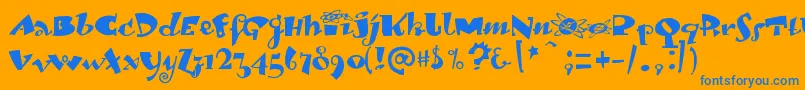 LambadadexterMedium Font – Blue Fonts on Orange Background