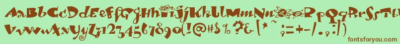 LambadadexterMedium Font – Brown Fonts on Green Background