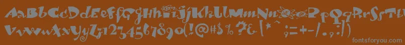 フォントLambadadexterMedium – 茶色の背景に灰色の文字