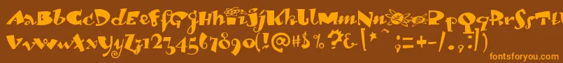 LambadadexterMedium Font – Orange Fonts on Brown Background