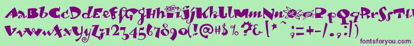 LambadadexterMedium Font – Purple Fonts on Green Background