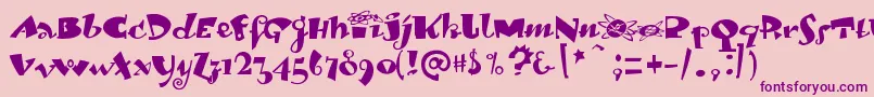 LambadadexterMedium Font – Purple Fonts on Pink Background