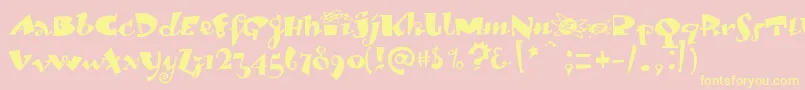 LambadadexterMedium Font – Yellow Fonts on Pink Background