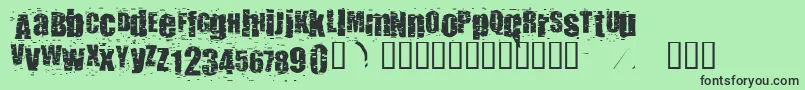 Punkass-Schriftart – Schwarze Schriften auf grünem Hintergrund
