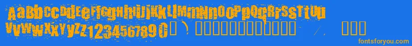 Punkass Font – Orange Fonts on Blue Background