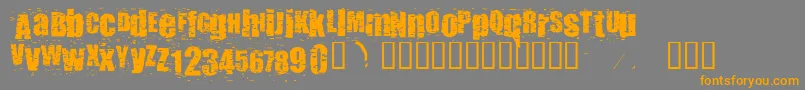 Punkass-Schriftart – Orangefarbene Schriften auf grauem Hintergrund