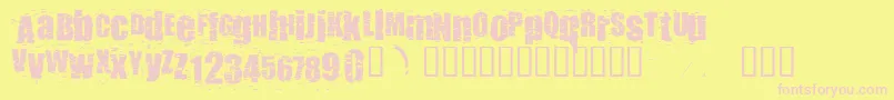 フォントPunkass – ピンクのフォント、黄色の背景