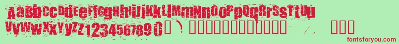 Punkass Font – Red Fonts on Green Background