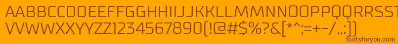 SupermolotLight-Schriftart – Braune Schriften auf orangefarbenem Hintergrund