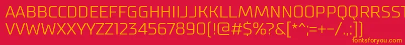 SupermolotLight Font – Orange Fonts on Red Background