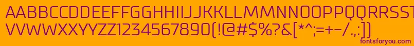 SupermolotLight Font – Purple Fonts on Orange Background