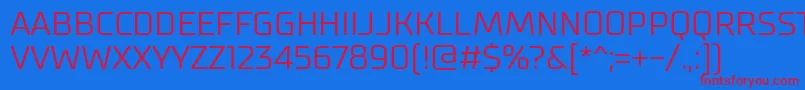 SupermolotLight-Schriftart – Rote Schriften auf blauem Hintergrund