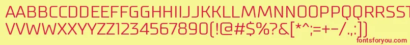 フォントSupermolotLight – 赤い文字の黄色い背景