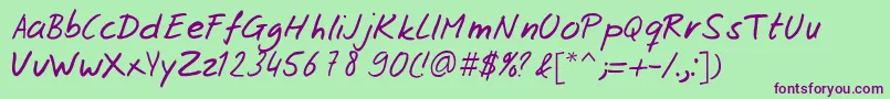 Josschrift Font – Purple Fonts on Green Background