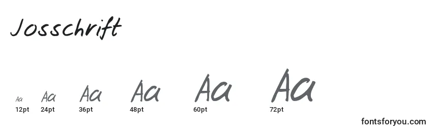 Размеры шрифта Josschrift