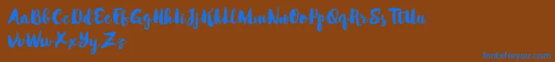 MabotimDemo Font – Blue Fonts on Brown Background