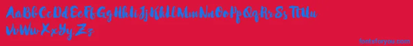 MabotimDemo Font – Blue Fonts on Red Background