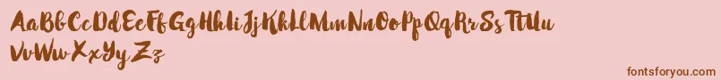 フォントMabotimDemo – ピンクの背景に茶色のフォント