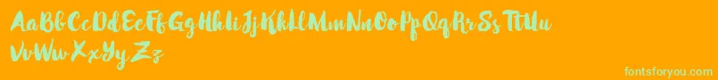 MabotimDemo Font – Green Fonts on Orange Background