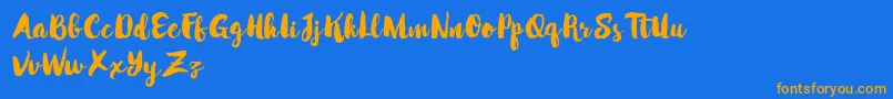 MabotimDemo Font – Orange Fonts on Blue Background