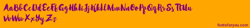 MabotimDemo Font – Purple Fonts on Orange Background