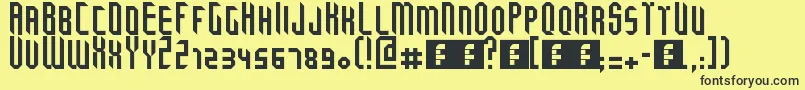 Tricube Font – Black Fonts on Yellow Background