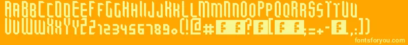 Tricube Font – Yellow Fonts on Orange Background