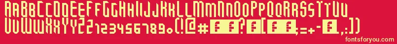 Tricube Font – Yellow Fonts on Red Background