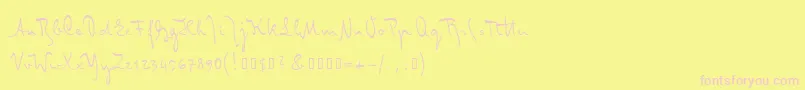 Misterk Font – Pink Fonts on Yellow Background
