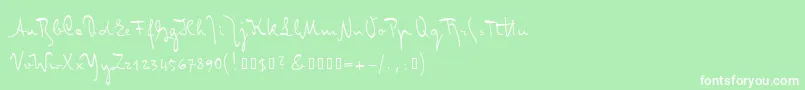 フォントMisterk – 緑の背景に白い文字