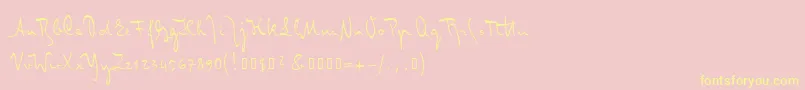 Misterk Font – Yellow Fonts on Pink Background
