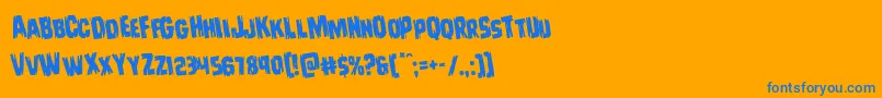 Leatherfacerotate Font – Blue Fonts on Orange Background
