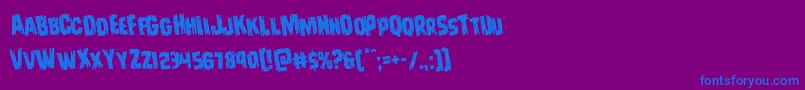 Leatherfacerotate Font – Blue Fonts on Purple Background