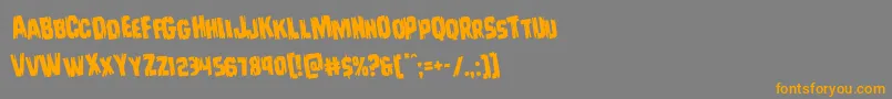 Leatherfacerotate Font – Orange Fonts on Gray Background